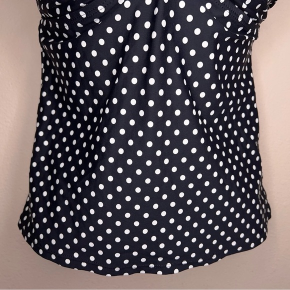 Small White House Black Market Swim Top  Strapless Retro Pinup Polka Dot - Picture 3 of 10